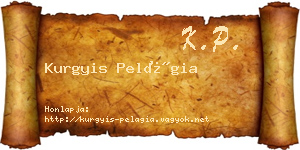 Kurgyis Pelágia névjegykártya